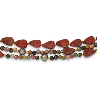 Gold-Plated Multi Stone Adj. 17 Inch Or 40In Necklace Sterling Silver QH5832, MPN: QH5832,