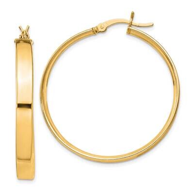 Flash Gold-Plated 4.25X35mm Hoop Earrings Sterling Silver QE8146GP, MPN: QE8146GP,