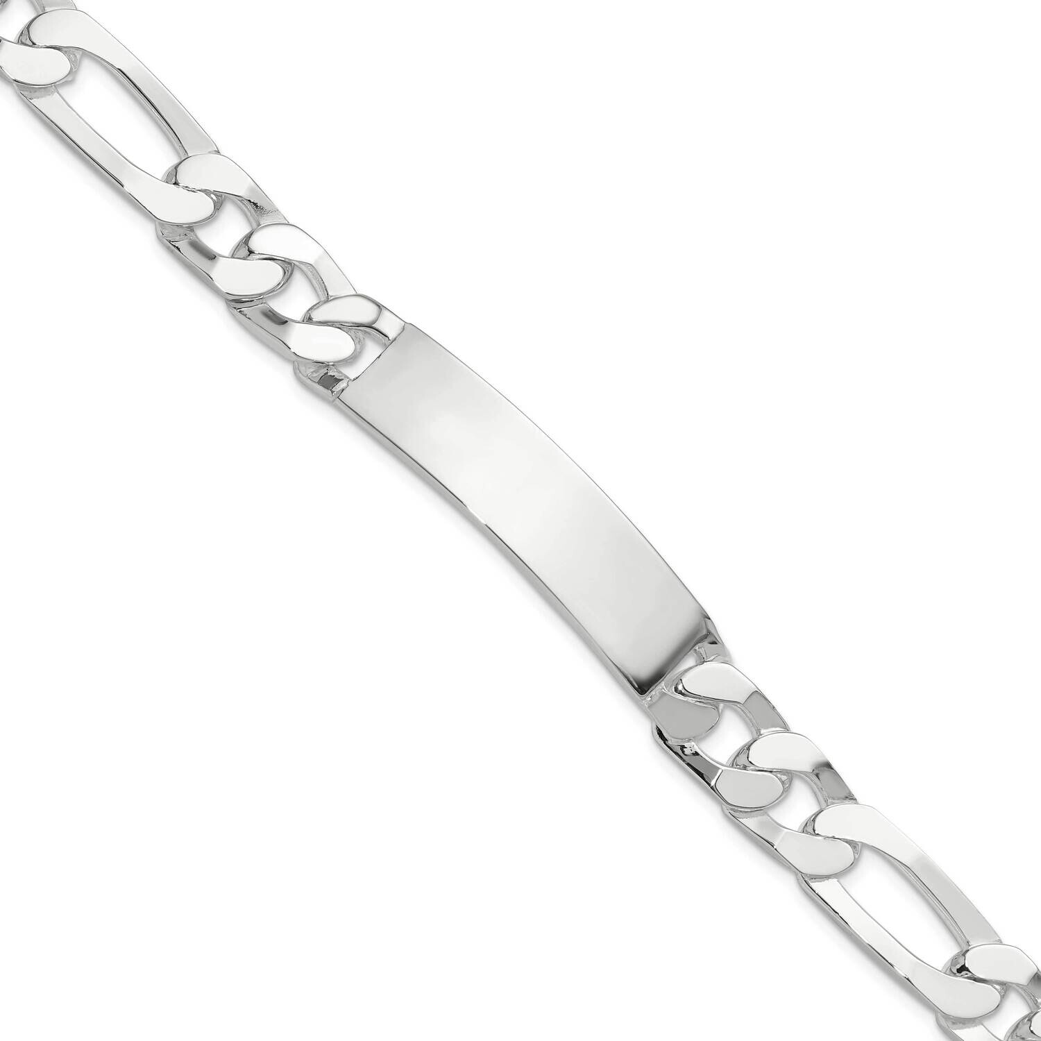 7.5 Inch Figaro Id Bracelet Sterling Silver QID245-7.5, MPN: QID245-7.5,