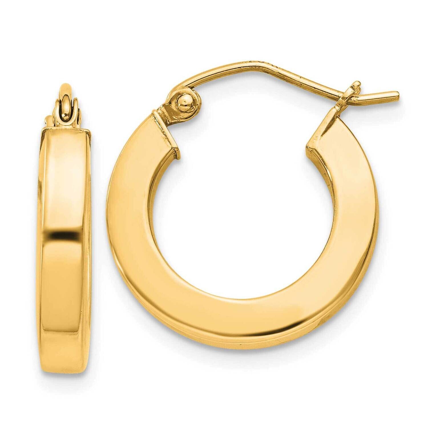 Flash Gold-Plated 3X17mm Square Tube Hoop Earrings Sterling Silver QE4513GP, MPN: QE4513GP,