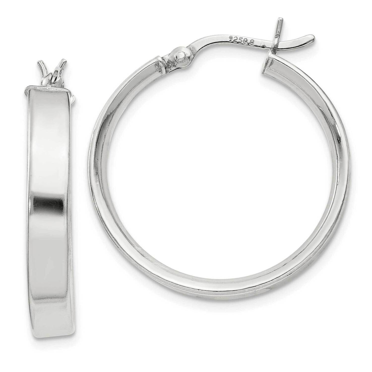 4.25X25Hoop Earrings Sterling Silver QE8144SP, MPN: QE8144SP,