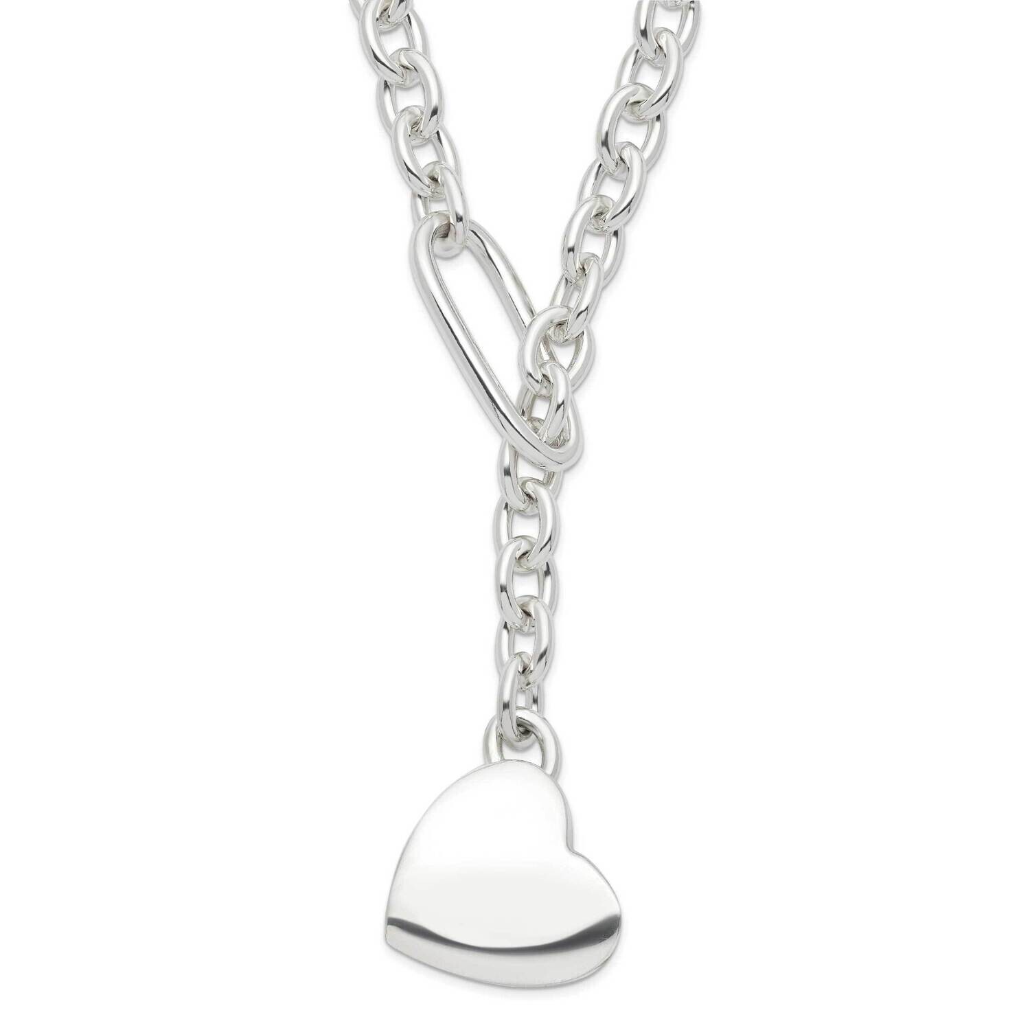 Heart Fancy Link Necklace Sterling Silver QG1075-16