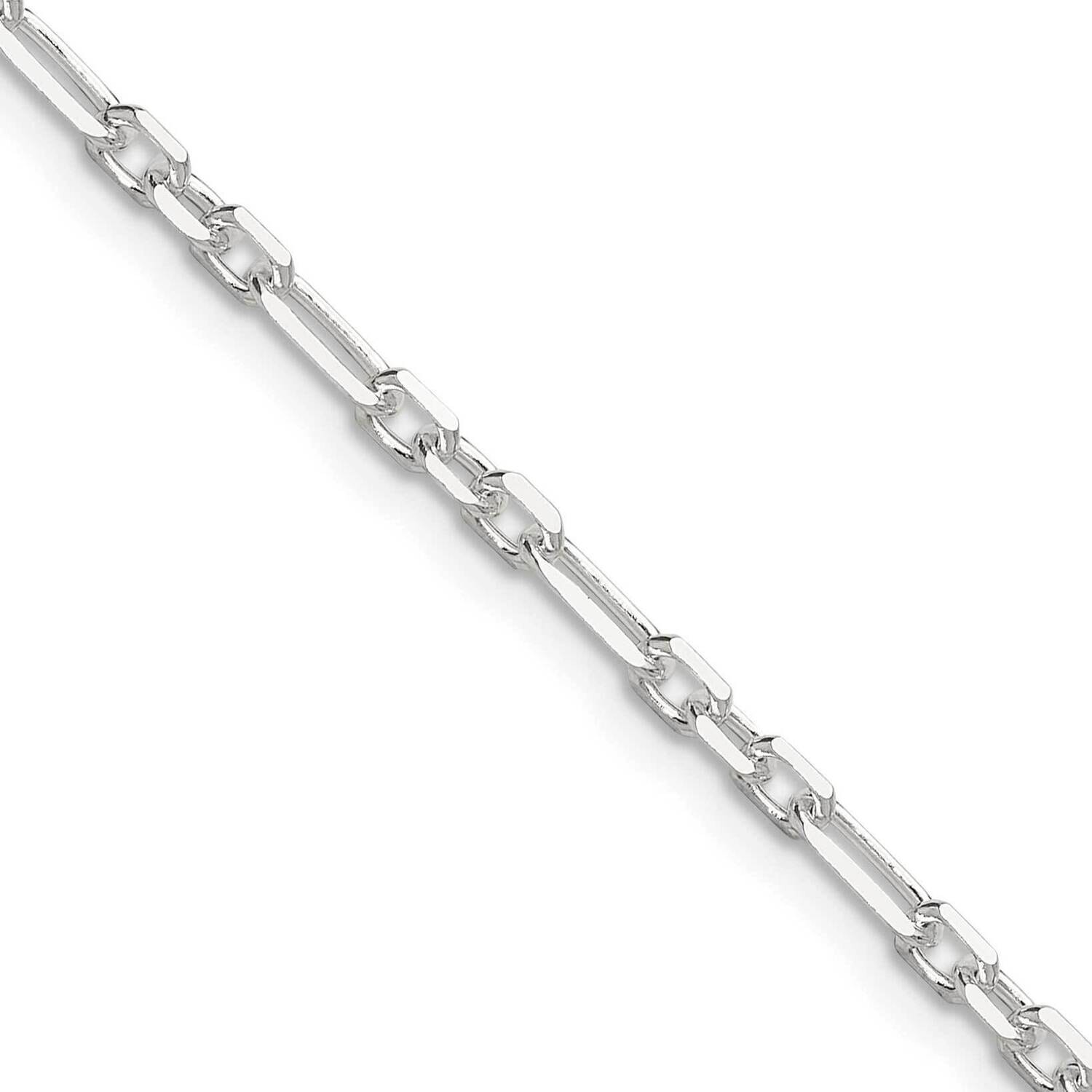 Diamond-Cut 3mm 3 Short Plus 1 Long Cable Link Chain 24 Inch Sterling Silver QFL080-24