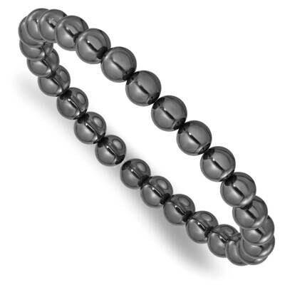 Hematite 7mm Beaded Stretch Bracelet QH5760, MPN: QH5760,