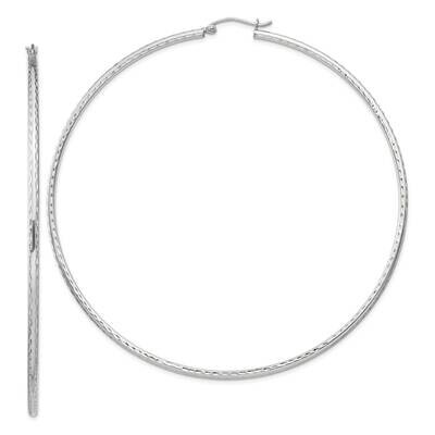 2mm Diamond Cut Hoop Earrings Sterling Silver QE4471SP, MPN: QE4471SP,