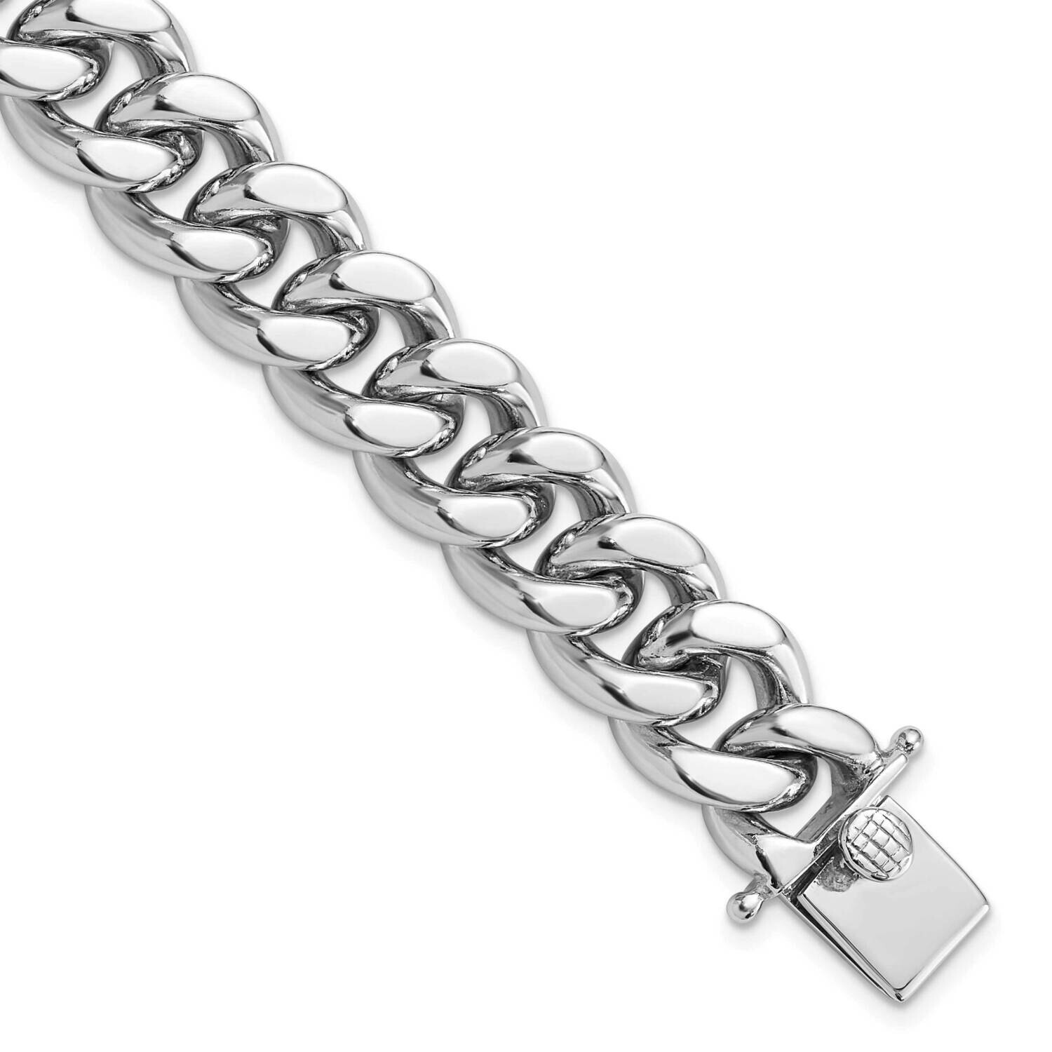 Curb Link Men's 8.5 Inch Bracelet Sterling Silver Rhodium-Plated QG6235-8.5