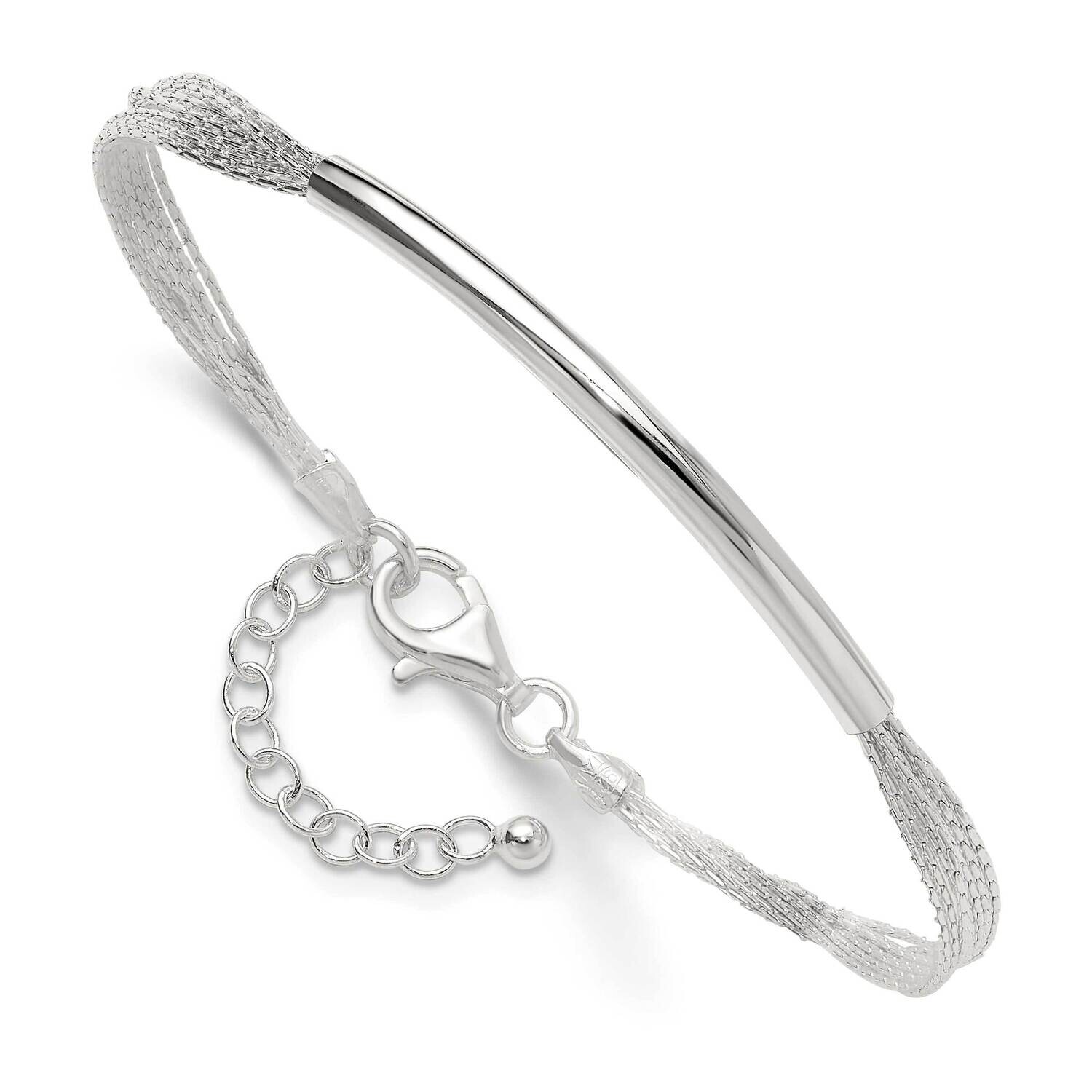 Multi-Str7 Inch 1 Inch Extender Tube Bracelet Sterling Silver Polished QG6531-7, MPN: QG6531-7,