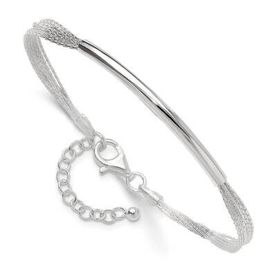 Multi-Str7 Inch 1 Inch Extender Tube Bracelet Sterling Silver Polished QG6531-7, MPN: QG6531-7,