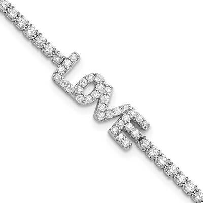 CZ Love 7.25 Inch Tennis Bracelet Sterling Silver Rhodium-Plated QG6459-7.25, MPN: QG6459-7.25,