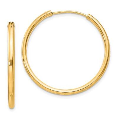 Flash Gold-Plated 2mm Endless Hoop Earrings Sterling Silver QE4370GP, MPN: QE4370GP,