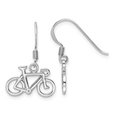 Polished Bicycle Dangle Earrings Sterling Silver Rhodium-Plated QE17597, MPN: QE17597,