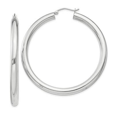 4mm Round Hoop Earrings Sterling Silver QE4403SP, MPN: QE4403SP,