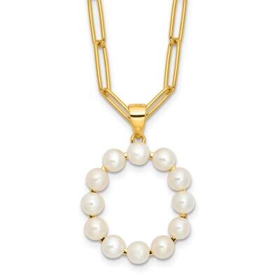 Gold-Plated 3-5.5mm Fwc Pearl Letter O 18 Inch Necklace Sterling Silver QH5808GPO-18, MPN: QH5808GP…