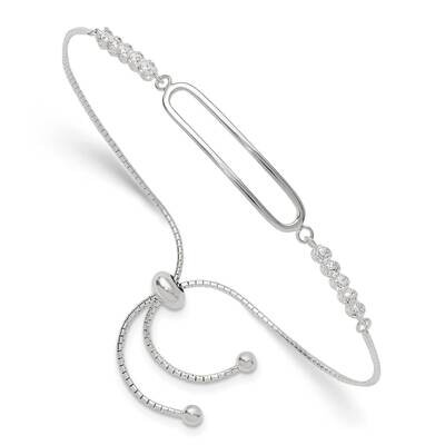 CZ Adjustable Bracelet Sterling Silver QG6254, MPN: QG6254,
