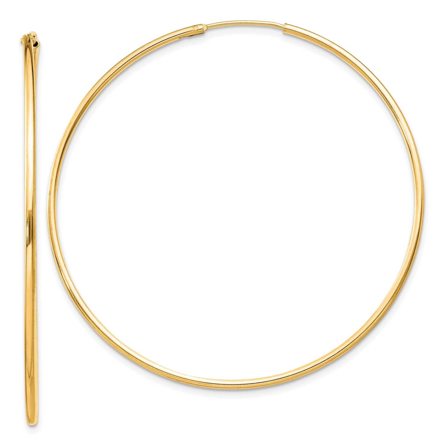Flash Gold-Plated 1.3mm Endless Hoop Earrings Sterling Silver QE4360GP, MPN: QE4360GP,