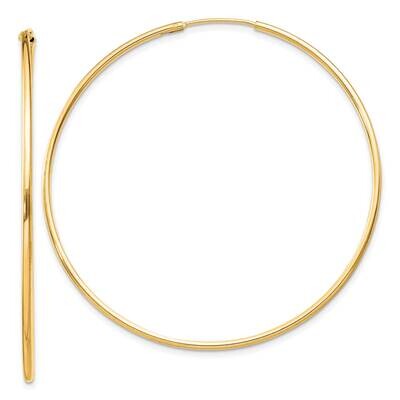 Flash Gold-Plated 1.3mm Endless Hoop Earrings Sterling Silver QE4360GP, MPN: QE4360GP,