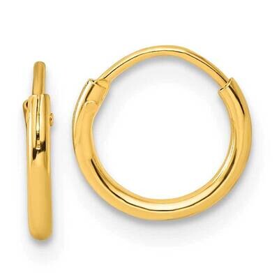 Gold-Tone 1.3mm Polished Endless Hoop Earrings Sterling Silver QE4345GP, MPN: QE4345GP,
