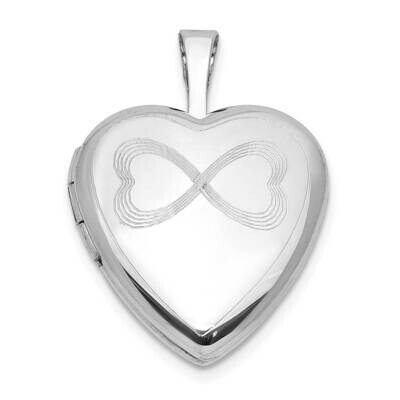 Infinity Hearts 16mm Heart Locket Sterling Silver Rhodium-Plated QLS1143, MPN: QLS1143,