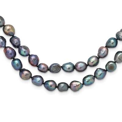 9-10mm Baroque Black Freshwater Cultured Pearl Endless 64 Inch Necklace QH5320B, MPN: QH5320B,