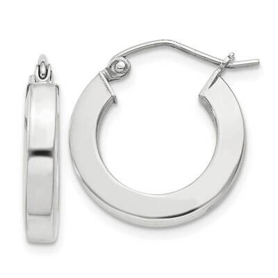 3X17mm Square Tube Hoop Earrings Sterling Silver QE4513SP, MPN: QE4513SP,