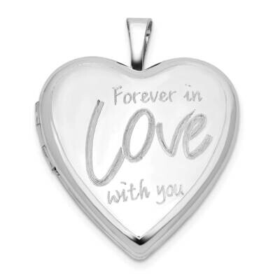 Rh-Plated Forever In Love You 20mm Heart Locket Sterling Silver QLS1157, MPN: QLS1157,