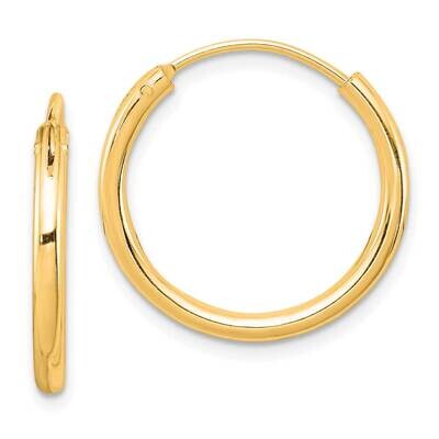 Flash Gold-Plated 2mm Endless Hoop Earrings Sterling Silver QE4366GP, MPN: QE4366GP,
