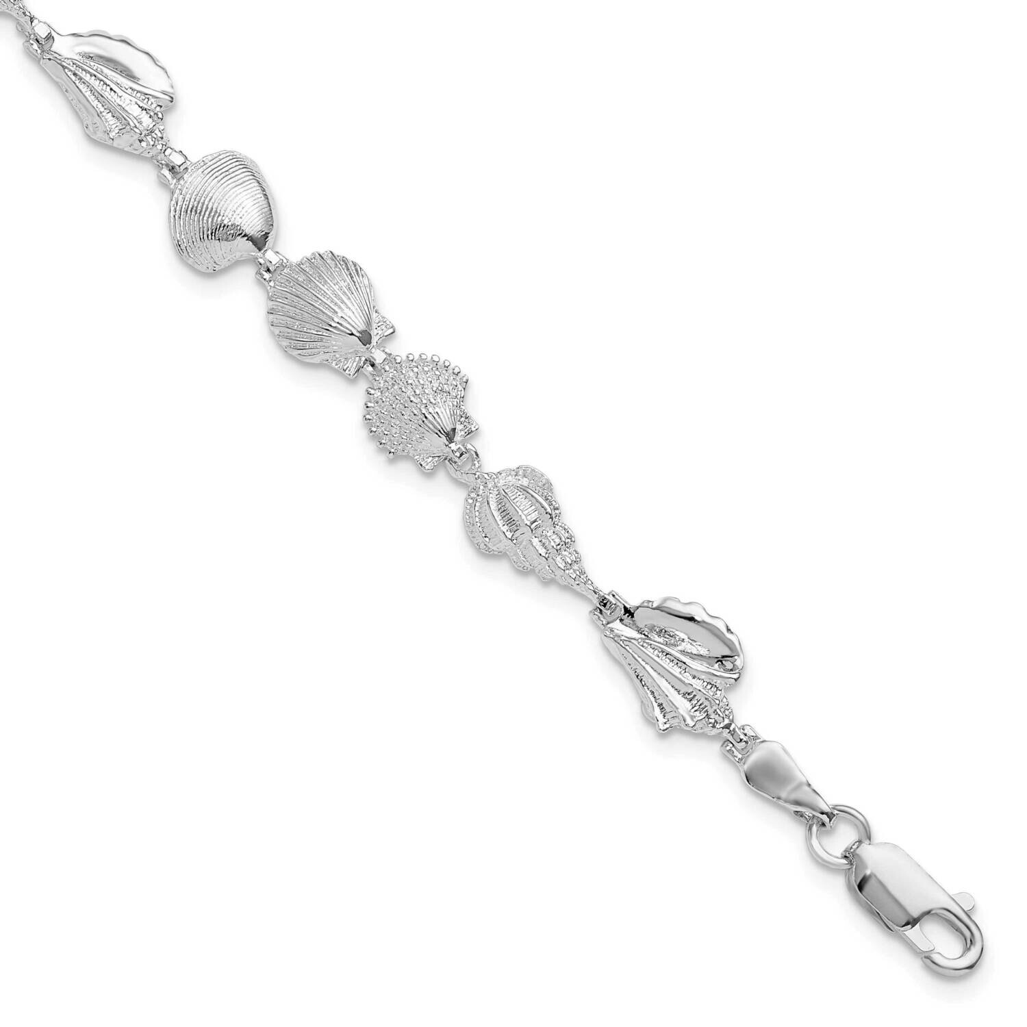 Multi-Shell Bracelet 7.25 Inch Sterling Silver Polished QH5583-7.25, MPN: QH5583-7.25, 637218152896