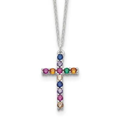 Multi Color E-Coating CZ Cro16 Inch 2 Inch Extension Necklace Sterling Silver QG6584-16, MPN: QG658…