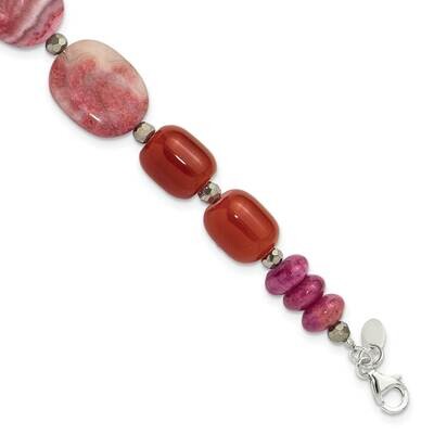Multi Stone 8 Inch 1 Inch Extension Bracelet Sterling Silver QH5671-8, MPN: QH5671-8,