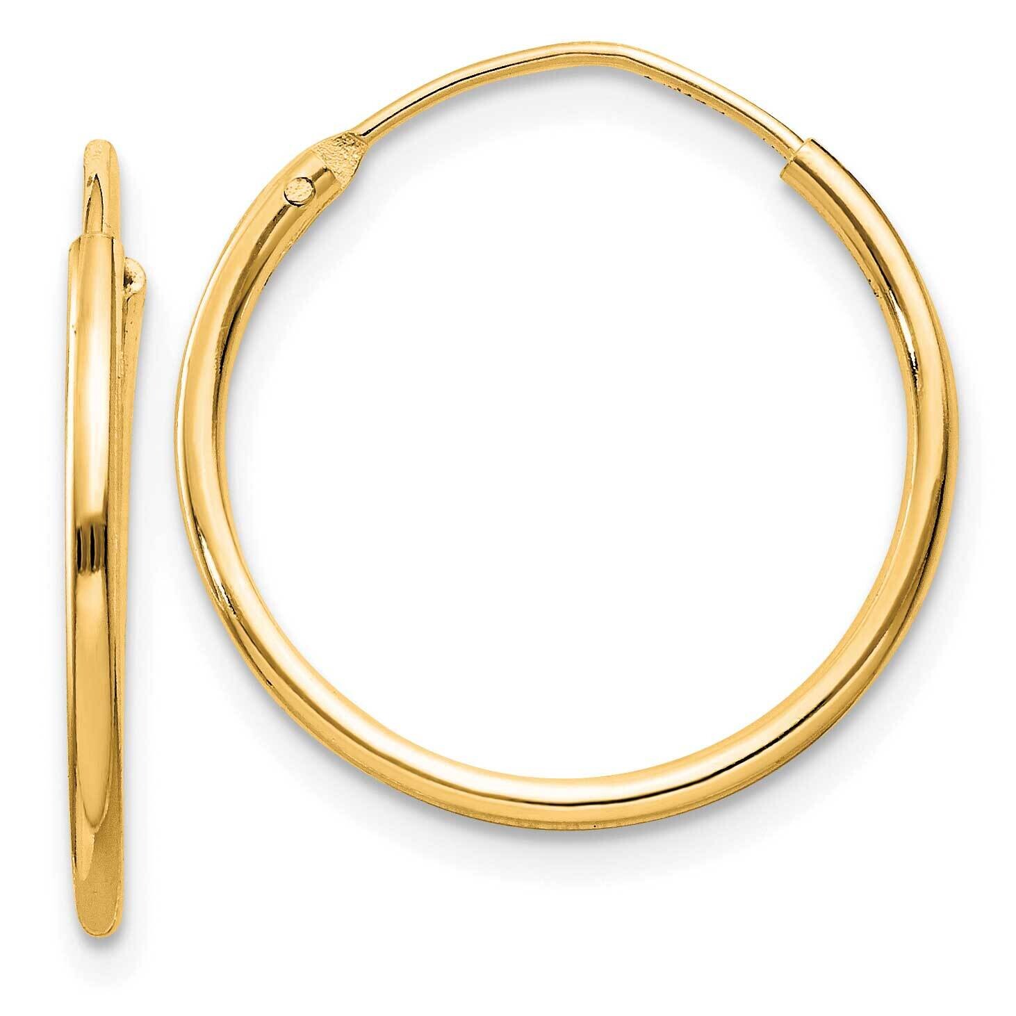 Flash Gold-Plated 1.3mm Endless Hoop Earrings Sterling Silver QE4350GP, MPN: QE4350GP,