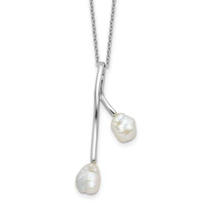 7-8mm Keshi Fwc Pearl 17 Inch Necklace Sterling Silver Rhodium-Plated QH5792-17, MPN: QH5792-17,