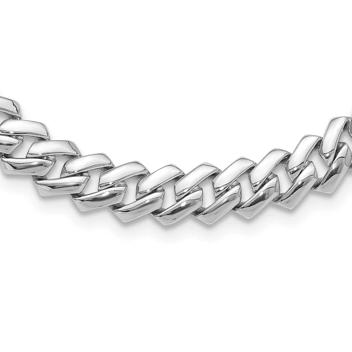 9mm Monaco Link CZ Clasp 20In Necklace Sterling Silver Rhodium-Plated QG6509-20, MPN: QG6509-20,