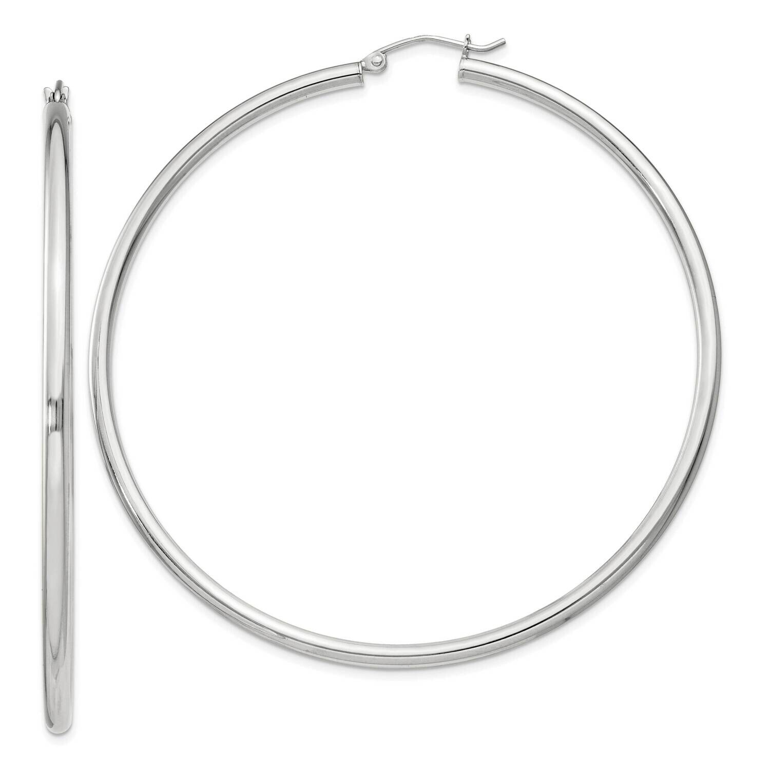 2.5mm Round Hoop Earrings Sterling Silver QE4393SP, MPN: QE4393SP,