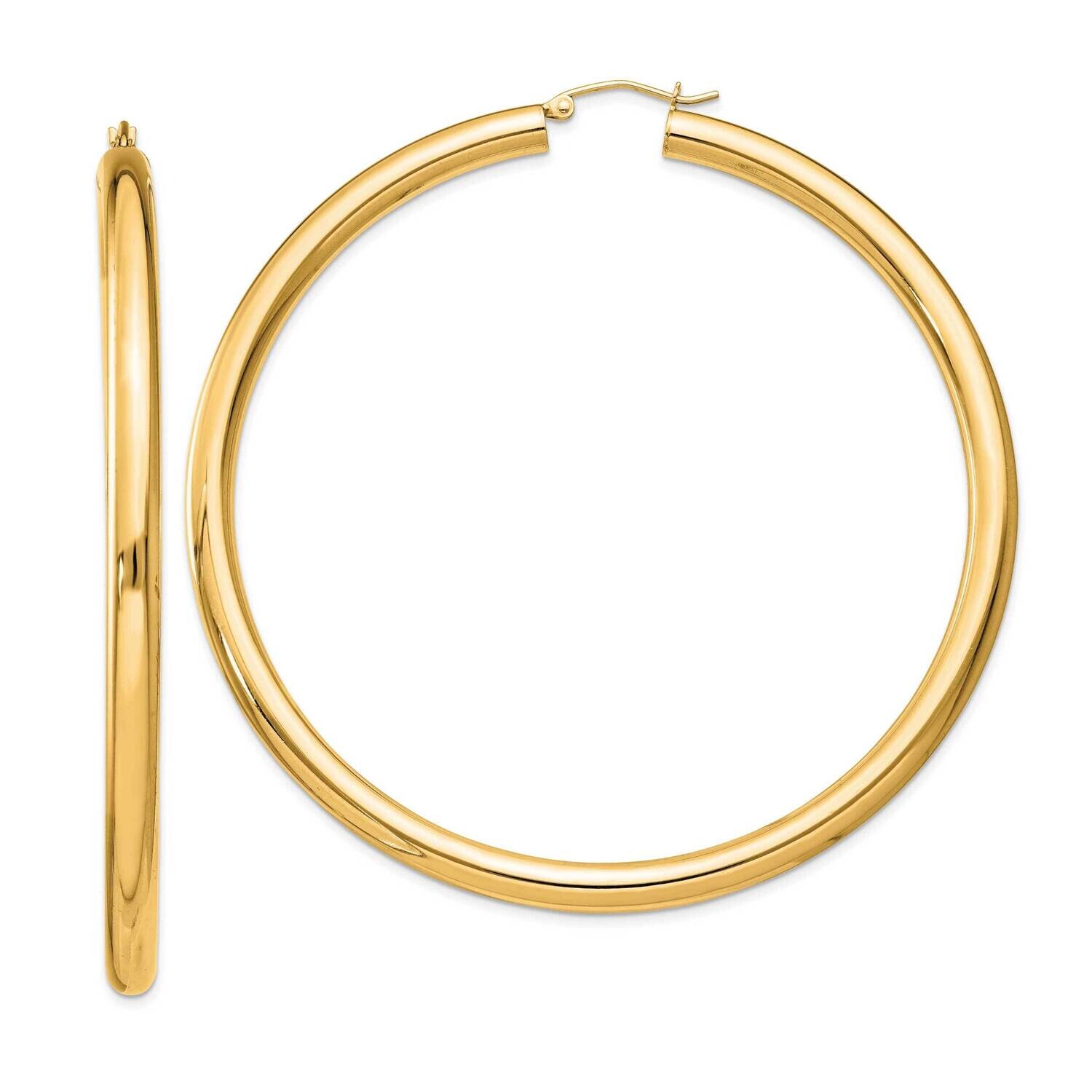 Flash Gold-Plated 4mm Round Hoop Earrings Sterling Silver QE4406GP, MPN: QE4406GP,