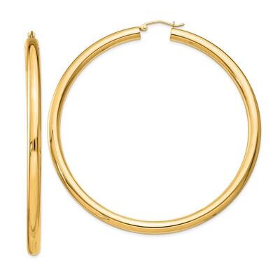 Flash Gold-Plated 4mm Round Hoop Earrings Sterling Silver QE4406GP, MPN: QE4406GP,