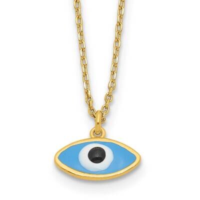 Gold-Plated Enamel Evil Eye 1 Inch Extender Necklace Sterling Silver QG6545-16, MPN: QG6545-16,