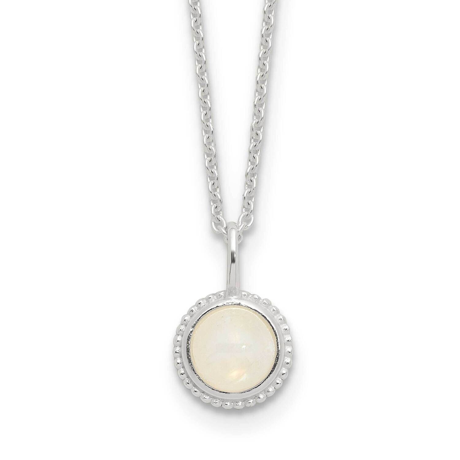 E-Coated Moonstone 17.75 Inch 2 Inch Extension Necklace Sterling Silver QG6697-17.75, MPN: QG6697-1…