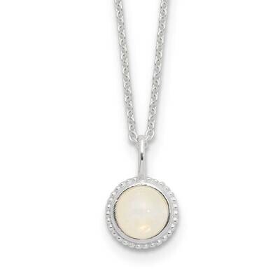 E-Coated Moonstone 17.75 Inch 2 Inch Extension Necklace Sterling Silver QG6697-17.75, MPN: QG6697-1…