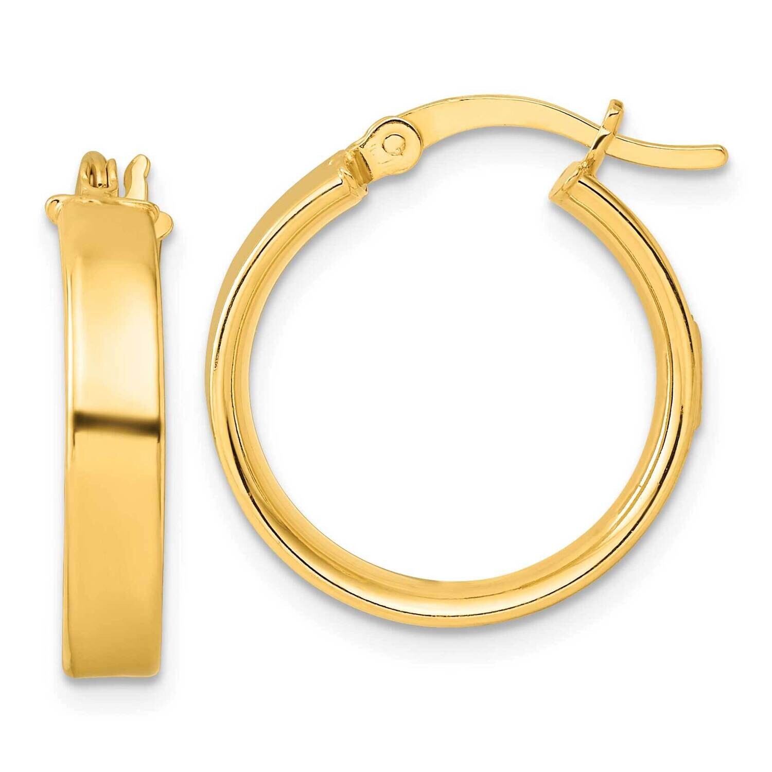Flash Gold-Plated 4.25X20mm Hoop Earrings Sterling Silver QE8143GP, MPN: QE8143GP,