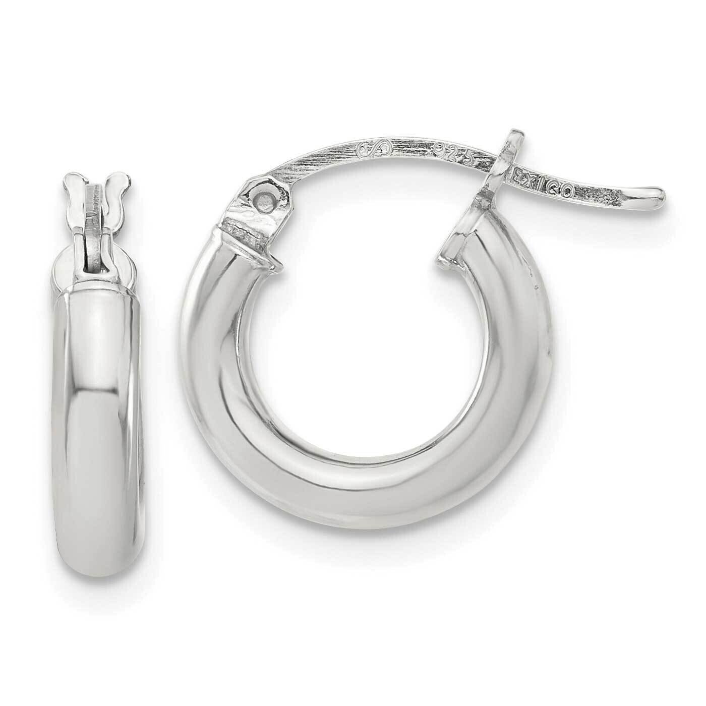 3mm Round Hoop Earrings Sterling Silver QE4396SP, MPN: QE4396SP,