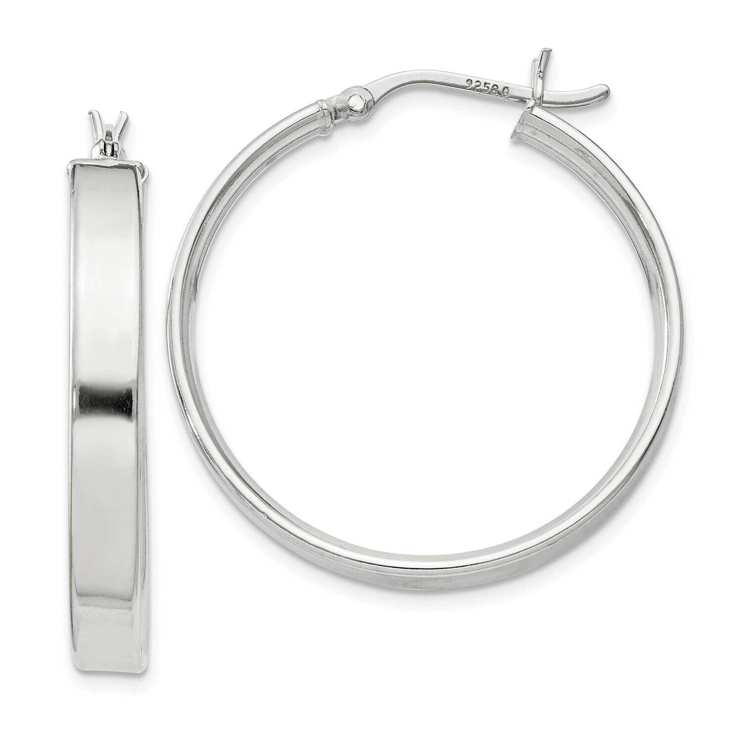4.25X30 Hoop Earrings Sterling Silver QE8145SP, MPN: QE8145SP,