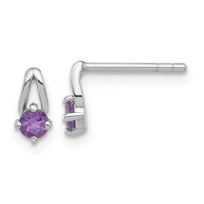 .2Am Amethyst Post Earrings Sterling Silver Rhodium-Plated QE17753AM, MPN: QE17753AM,