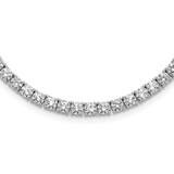 4mm CZ 17 Inch Tennis Necklace Sterling Silver Rhodium-Plated QG6492-17, MPN: QG6492-17,