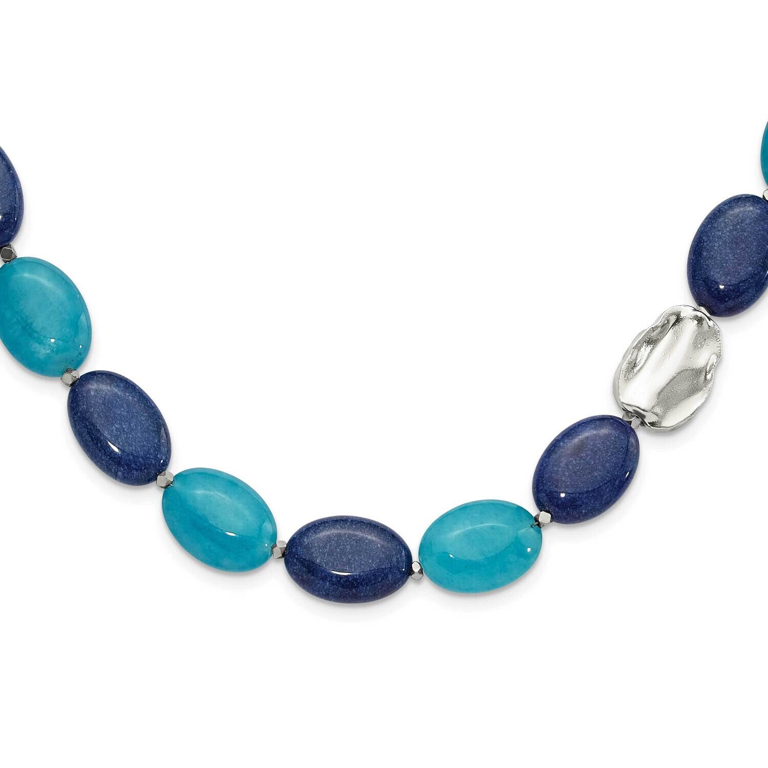 Hematite Jade Lapis Quartz 2 Inch Extension Necklace Sterling Silver QH5688-18.75, MPN: QH5688-18.7…
