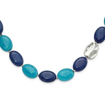 Hematite Jade Lapis Quartz 2 Inch Extension Necklace Sterling Silver QH5688-18.75, MPN: QH5688-18.7…