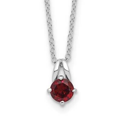 .6Ga Garnet 16 Inch 1 Inch Extension Necklace Sterling Silver Rhodium-Plated QG6741GA-16, MPN: QG67…