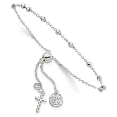 St. Benedict Adjustable Rosary Bracelet Sterling Silver QG6562, MPN: QG6562,