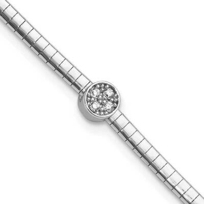 Rh-Plated Polished CZ 7 Inch Reversible Cubetto Bracelet Sterling Silver QG6523-7, MPN: QG6523-7,