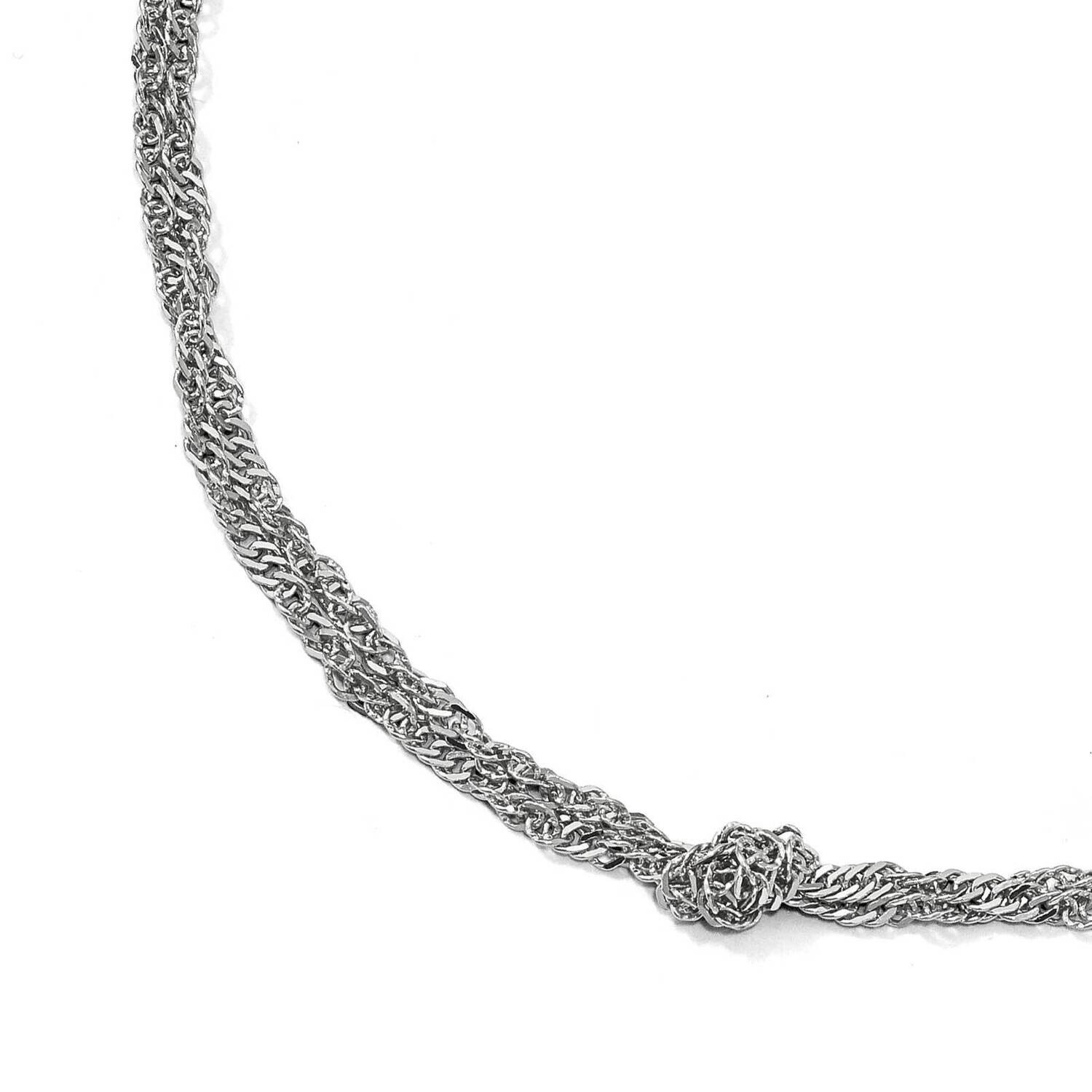 Polish Diamond-Cut Double Twisted 1.5 Inch Extension Necklace Sterling Silver QLF845-36