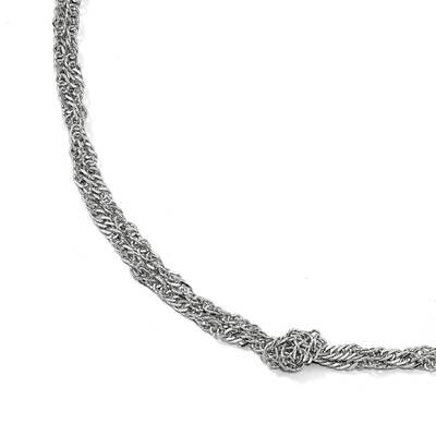 Leslie&#39;s Polish Diamond-Cut Double Twisted 1.5 Inch Extension Necklace Sterling Silver QLF845-36, M…